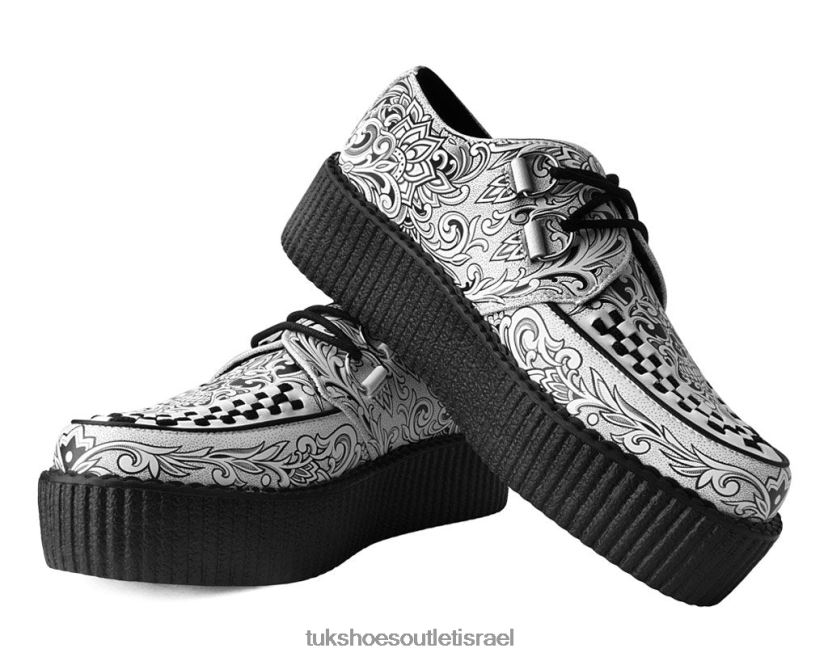 DROOPY X T.U.K. Footwear הַנעָלָה נשים קריפר קעקועים JBPR126 לבן שחור