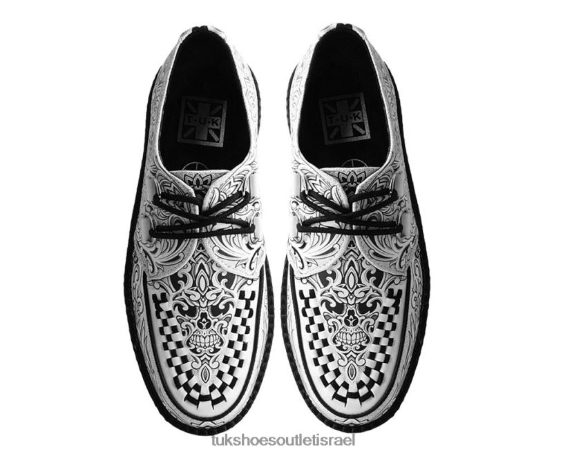 DROOPY X T.U.K. Footwear הַנעָלָה נשים קריפר קעקועים JBPR126 לבן שחור