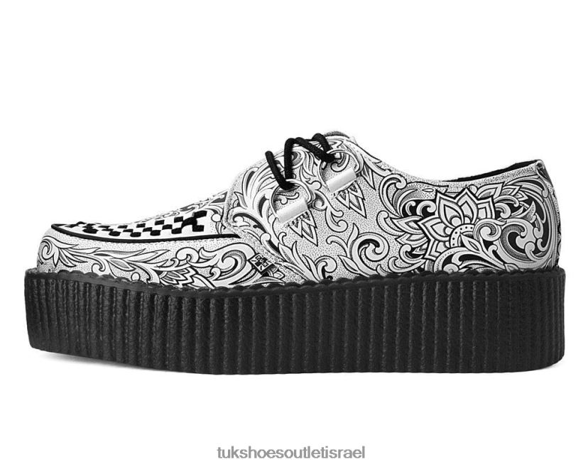 DROOPY X T.U.K. Footwear הַנעָלָה נשים קריפר קעקועים JBPR126 לבן שחור