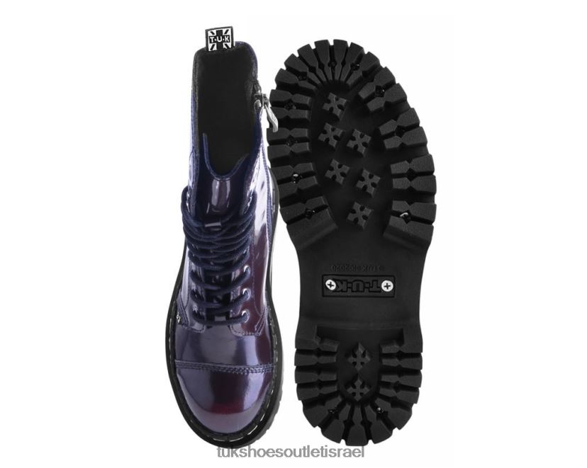 T.U.K. Footwear הַנעָלָה נשים מגף דו-קומתי משופשף בעל 10 עיניים JBPR191 בורדו