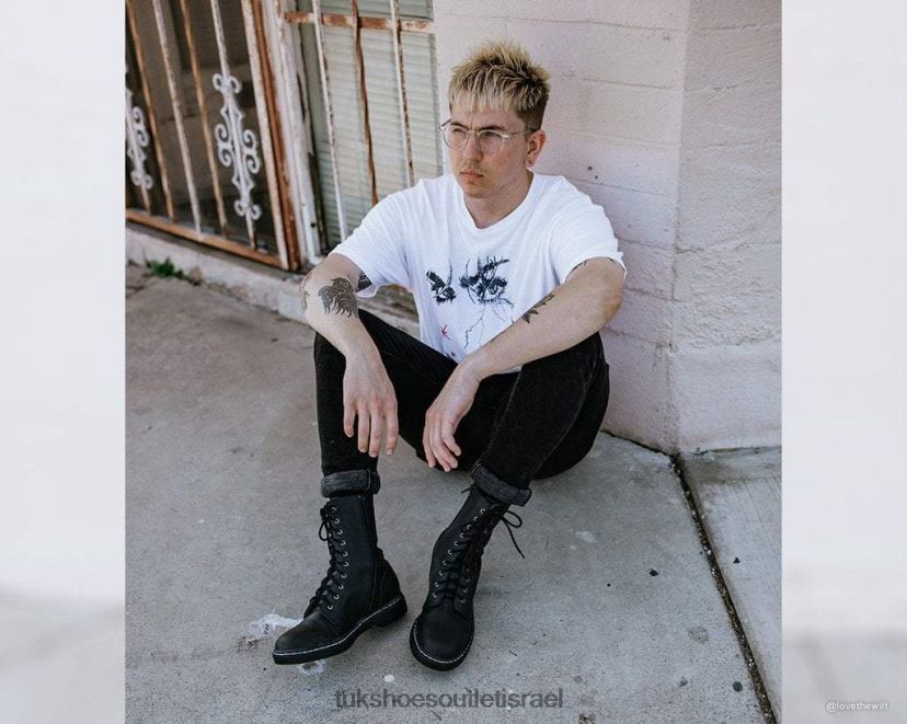 T.U.K. Footwear הַנעָלָה נשים מגף גיבסון בעל 10 עיניים JBPR205 שָׁחוֹר