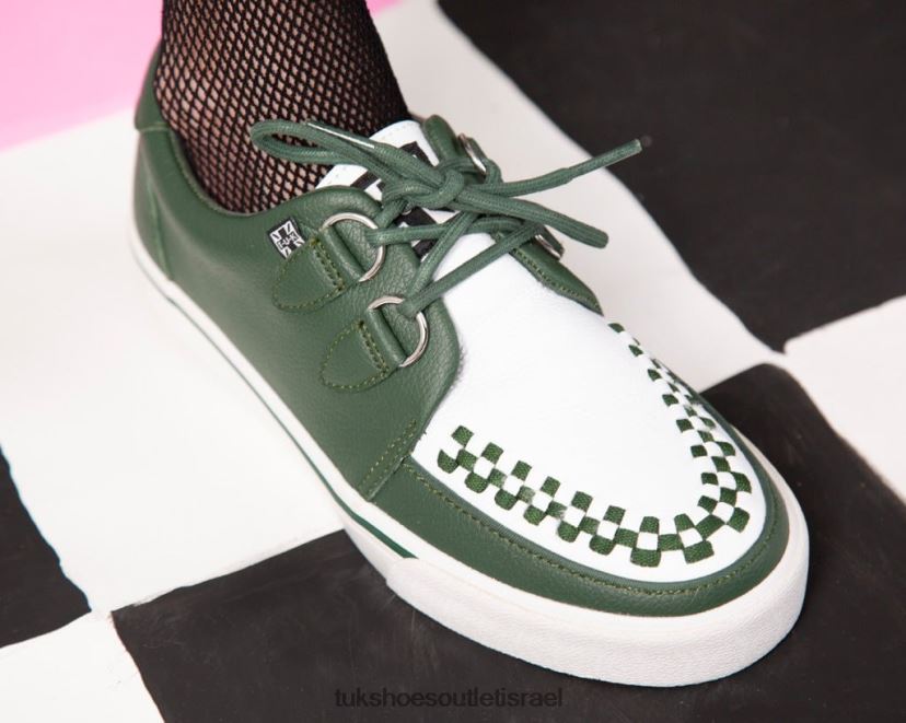 T.U.K. Footwear הַנעָלָה נשים נעלי סניקרס עם 2 טבעות JBPR257 ארז כהה/לבן