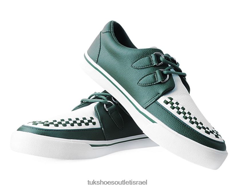 T.U.K. Footwear הַנעָלָה נשים נעלי סניקרס עם 2 טבעות JBPR257 ארז כהה/לבן