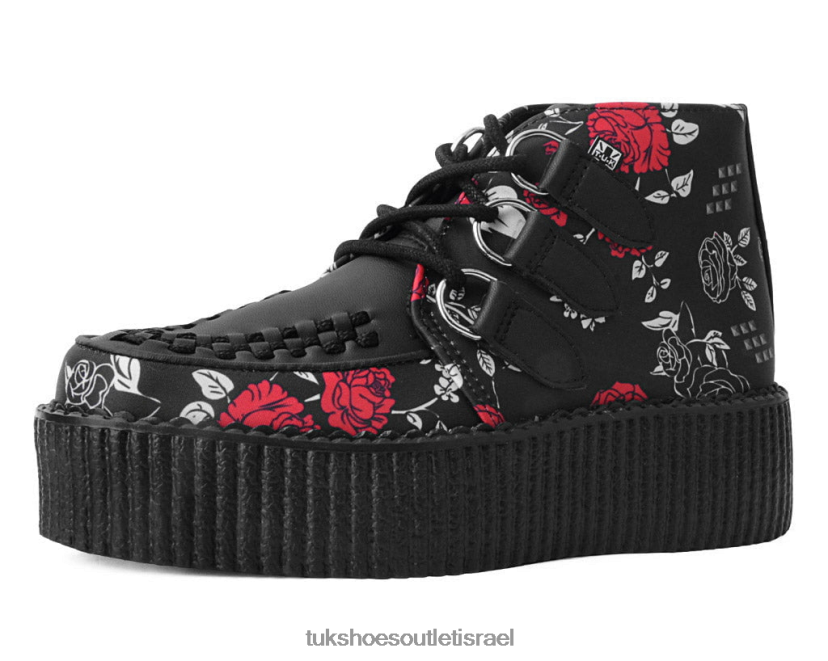 T.U.K. Footwear הַנעָלָה נשים מגף צ'וקה 3 טבעות JBPR232 ורד שחור/אדום