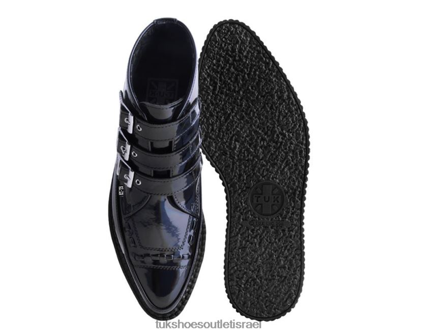 T.U.K. Footwear הַנעָלָה נשים מגף מחודד בעל 3 אבזמים פריזמה JBPR57 שָׁחוֹר