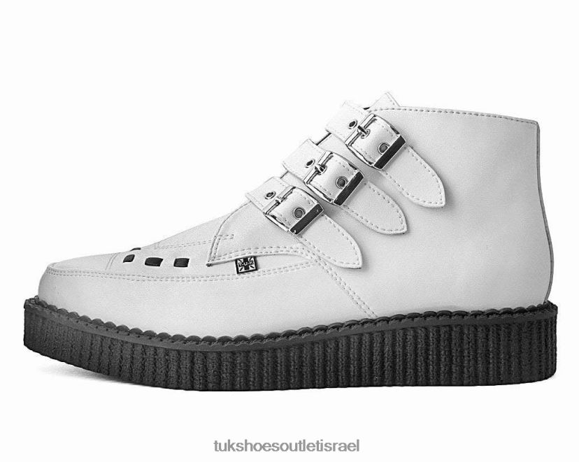 T.U.K. Footwear הַנעָלָה נשים מגף בעל 3 אבזמים JBPR59 לבן