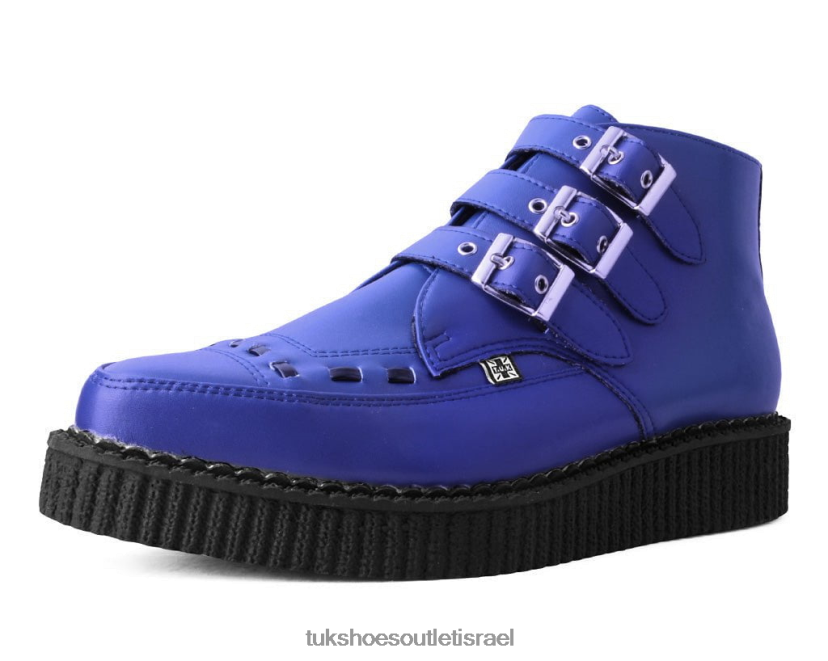 T.U.K. Footwear הַנעָלָה נשים מגף קריפר מחודד בעל 3 אבזמים JBPR60 כחול לזולי