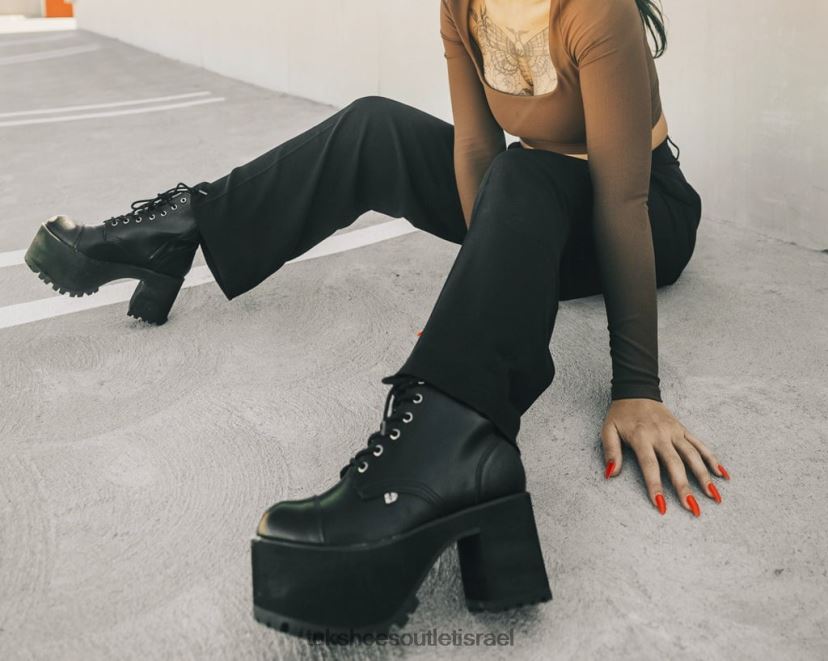 T.U.K. Footwear הַנעָלָה נשים מגף בעל דימום מהאף בעל 7 עיניים JBPR211 שָׁחוֹר