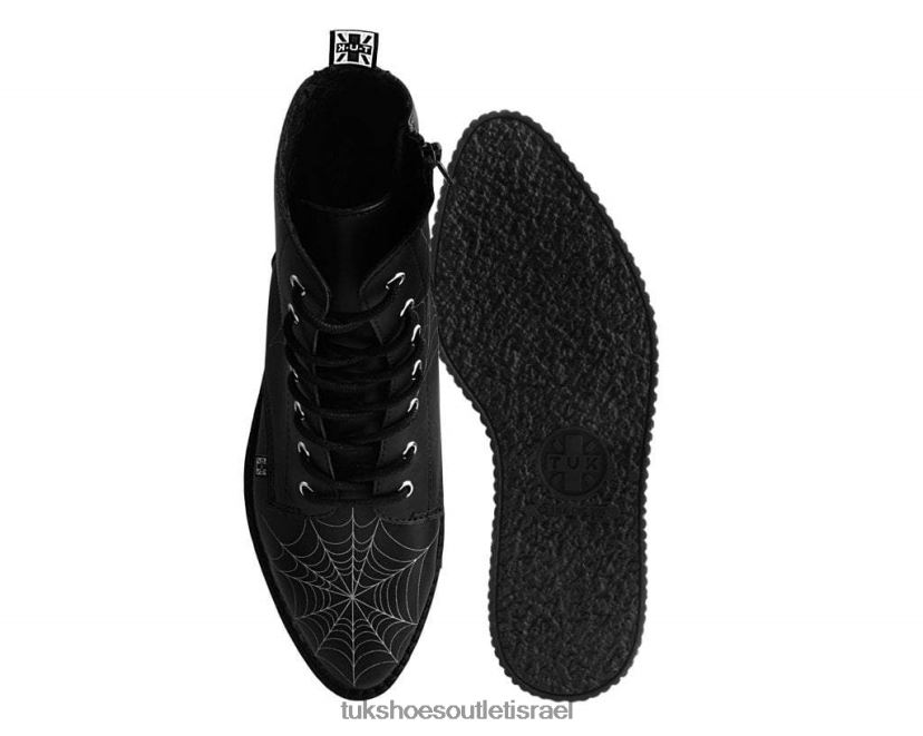 T.U.K. Footwear הַנעָלָה נשים מגף זוהר עם 7 עיניים JBPR63 לבן שחור