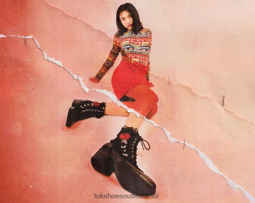 T.U.K. Footwear הַנעָלָה נשים ויקטוריאני 8 עיניים עקב אנרכיסטי מחודד JBPR207 שָׁחוֹר