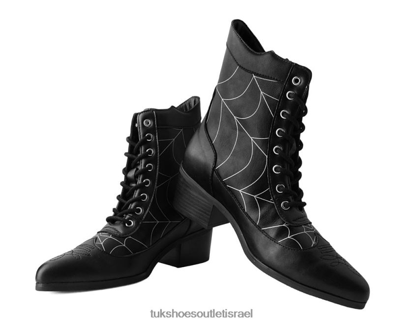 T.U.K. Footwear הַנעָלָה נשים ויקטוריאני 8 עיניים עקב אנרכי מחודד JBPR216 שָׁחוֹר