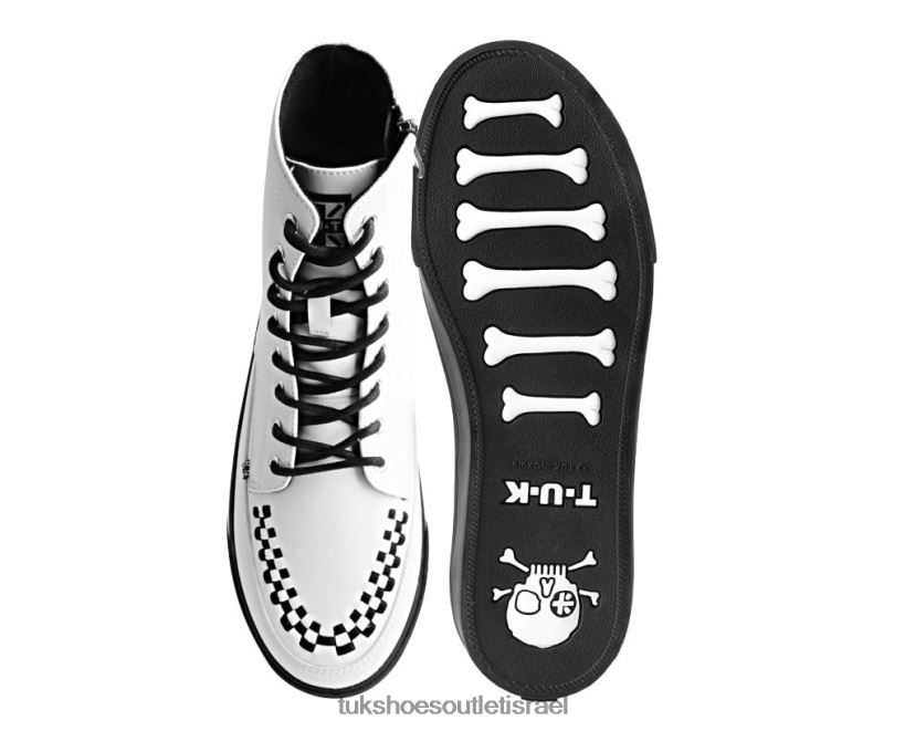 T.U.K. Footwear הַנעָלָה נשים מגף סניקרס עם 8 עיניים JBPR248 לבן