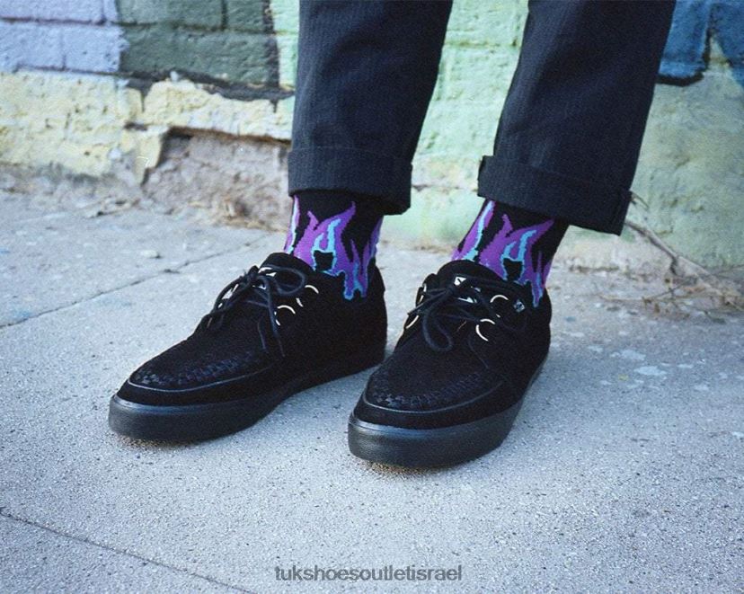 T.U.K. Footwear הַנעָלָה נשים נעלי ספורט D-Ring זמש JBPR252 שָׁחוֹר