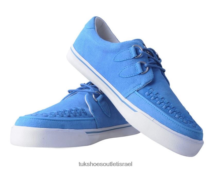 T.U.K. Footwear הַנעָלָה נשים נעלי ספורט שזור D-ring זמש JBPR238 כחול שליו