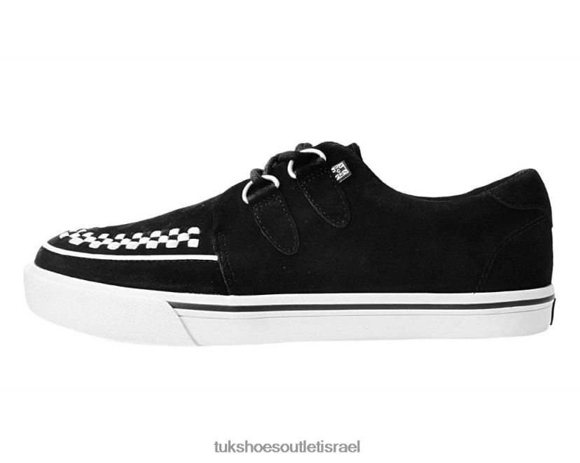 T.U.K. Footwear הַנעָלָה נשים נעלי ספורט שזור D-ring זמש JBPR253 לבן שחור