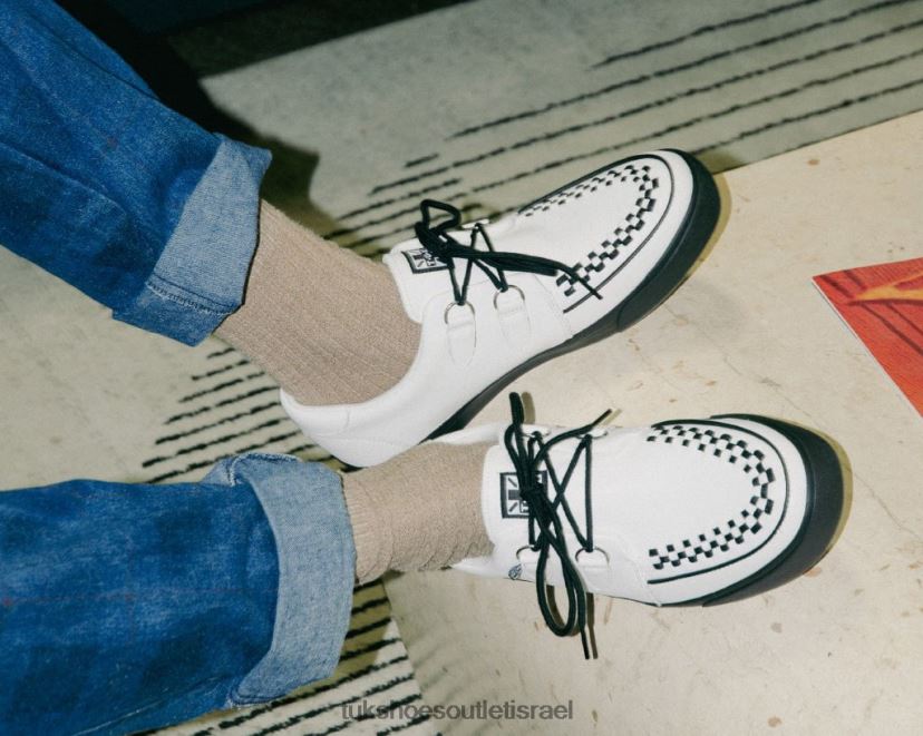 T.U.K. Footwear הַנעָלָה נשים נעלי ספורט D-ring מעור JBPR254 לבן