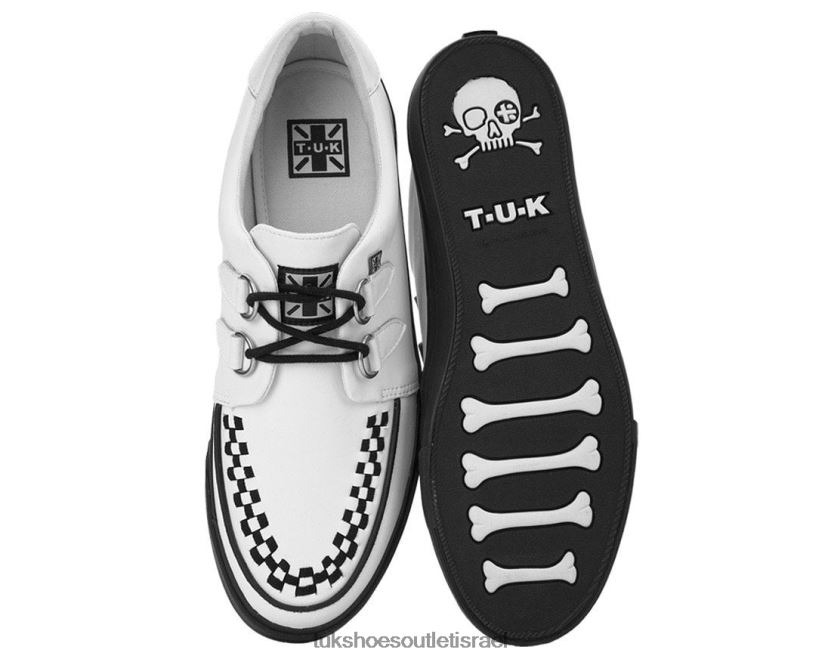 T.U.K. Footwear הַנעָלָה נשים נעלי ספורט D-ring מעור JBPR254 לבן