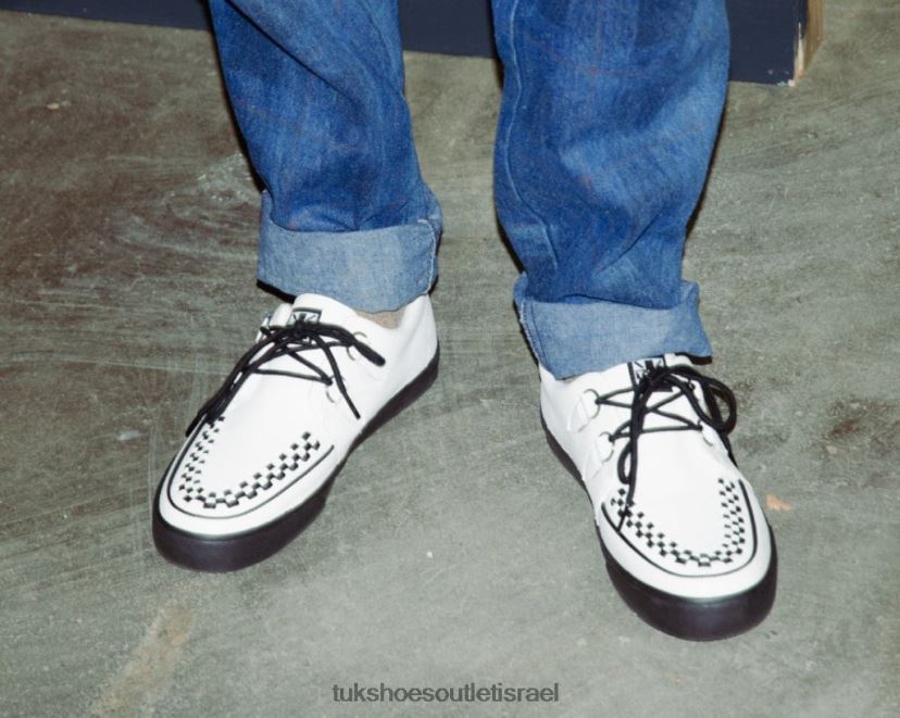 T.U.K. Footwear הַנעָלָה נשים נעלי ספורט D-ring מעור JBPR254 לבן