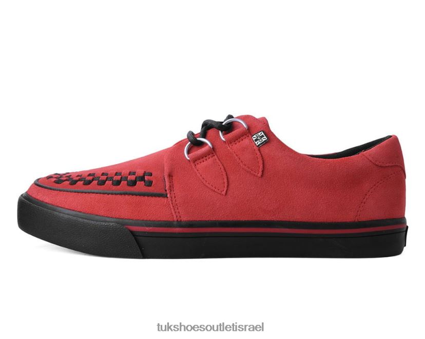 T.U.K. Footwear הַנעָלָה נשים נעלי ספורט שזור D-ring זמש JBPR263 אדום משגע