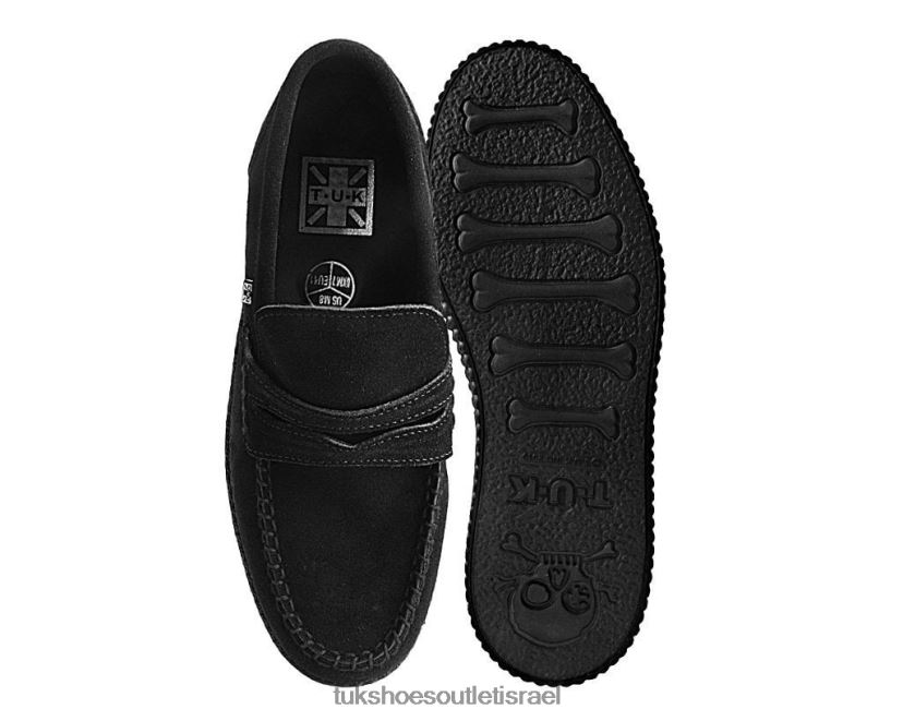 T.U.K. Footwear הַנעָלָה נשים לולאה גרמנית מזמש JBPR113 שָׁחוֹר