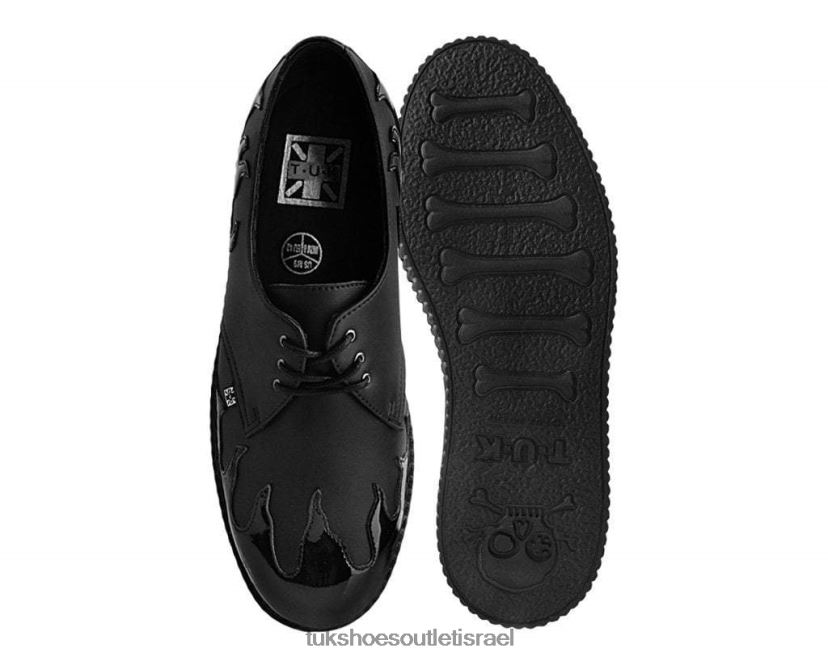 T.U.K. Footwear הַנעָלָה נשים זחל להבה JBPR114 שָׁחוֹר