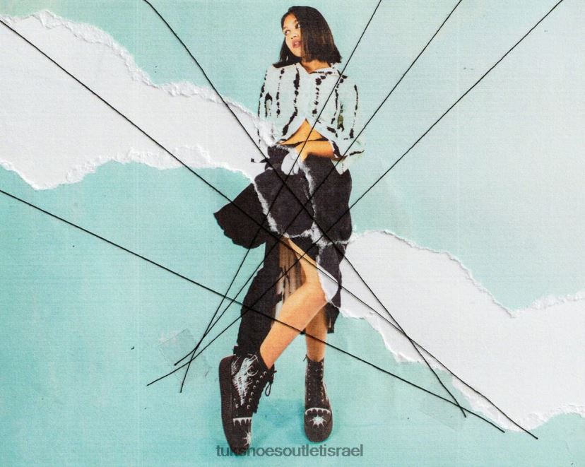 T.U.K. Footwear הַנעָלָה נשים אתחול של תומאס JBPR123 לבן שחור