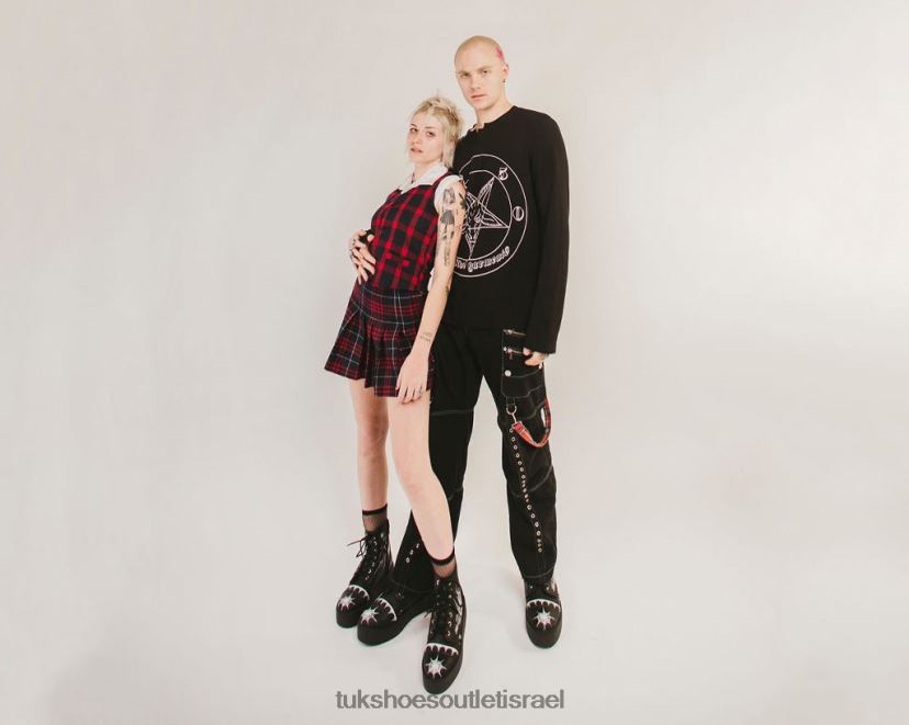 T.U.K. Footwear הַנעָלָה נשים אתחול של תומאס JBPR123 לבן שחור