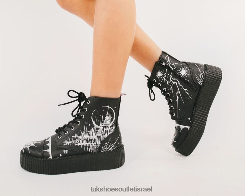 T.U.K. Footwear הַנעָלָה נשים אתחול של תומאס JBPR123 לבן שחור