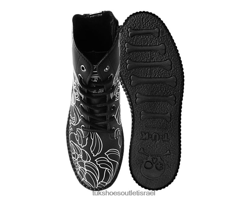 T.U.K. Footwear הַנעָלָה נשים אתחול של ג'יימס טראן JBPR128 לבן שחור