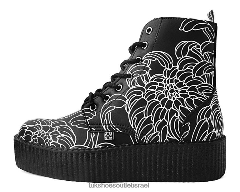 T.U.K. Footwear הַנעָלָה נשים אתחול של ג'יימס טראן JBPR128 לבן שחור