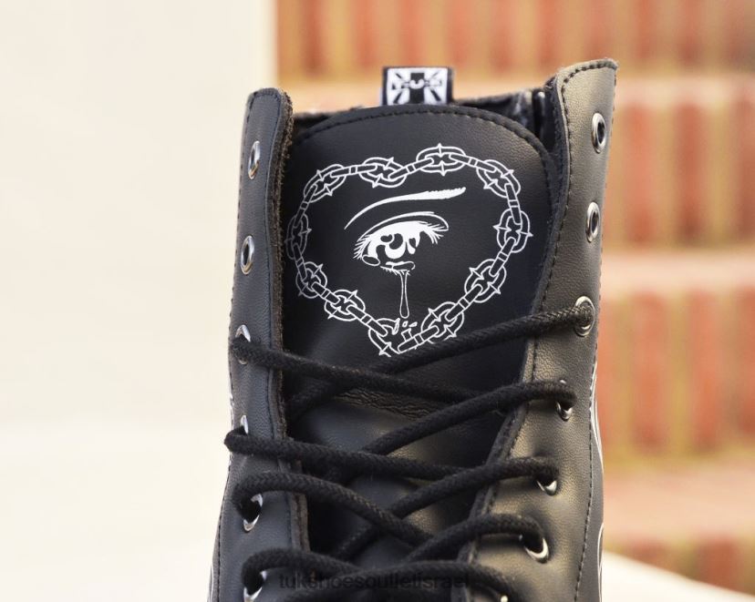 T.U.K. Footwear הַנעָלָה נשים אתחול של ג'יימס טראן JBPR128 לבן שחור