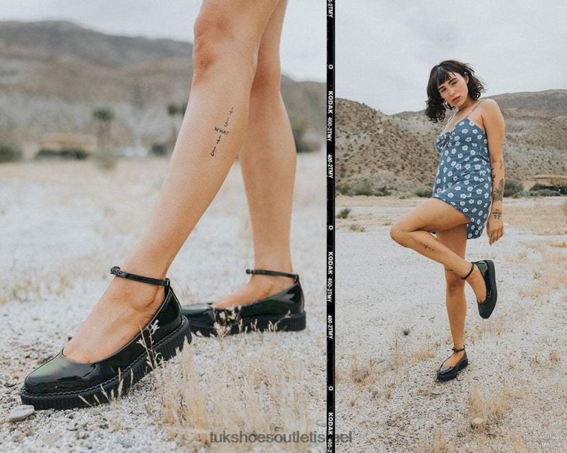 T.U.K. Footwear הַנעָלָה נשים בלט מחודד הולוגרמה JBPR136 שָׁחוֹר