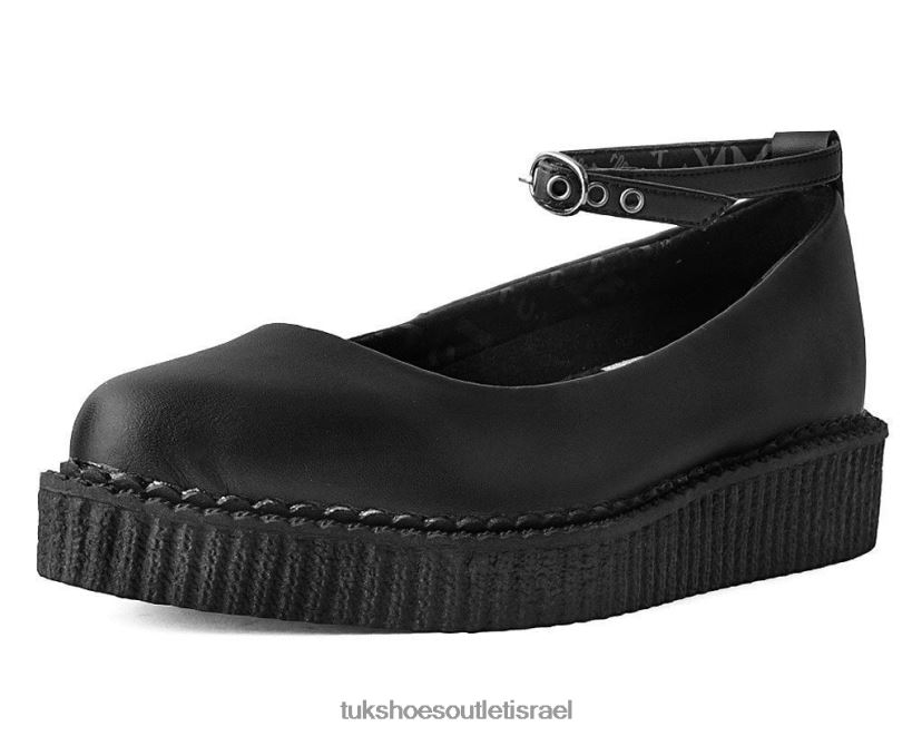 T.U.K. Footwear הַנעָלָה נשים קריפר בלט JBPR138 שָׁחוֹר