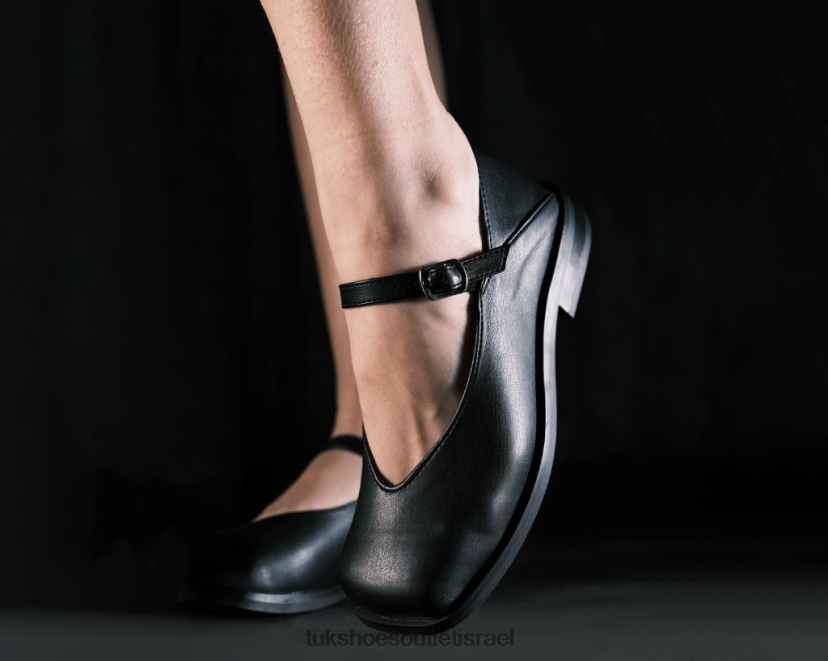 T.U.K. Footwear הַנעָלָה נשים אצבע מרובעת מרי ג'יין JBPR147 שָׁחוֹר