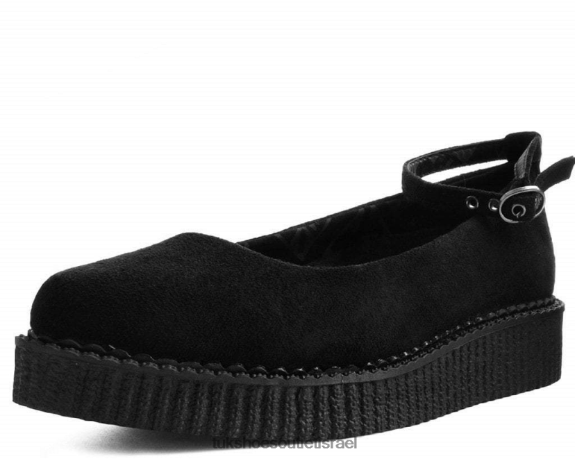 T.U.K. Footwear הַנעָלָה נשים רצועת קרסול בלט מחודדת JBPR155 שָׁחוֹר