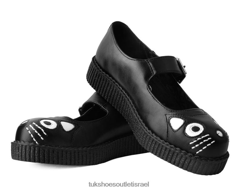 T.U.K. Footwear הַנעָלָה נשים קיטי ויוה נמוך מרי ג'יין JBPR160 שָׁחוֹר