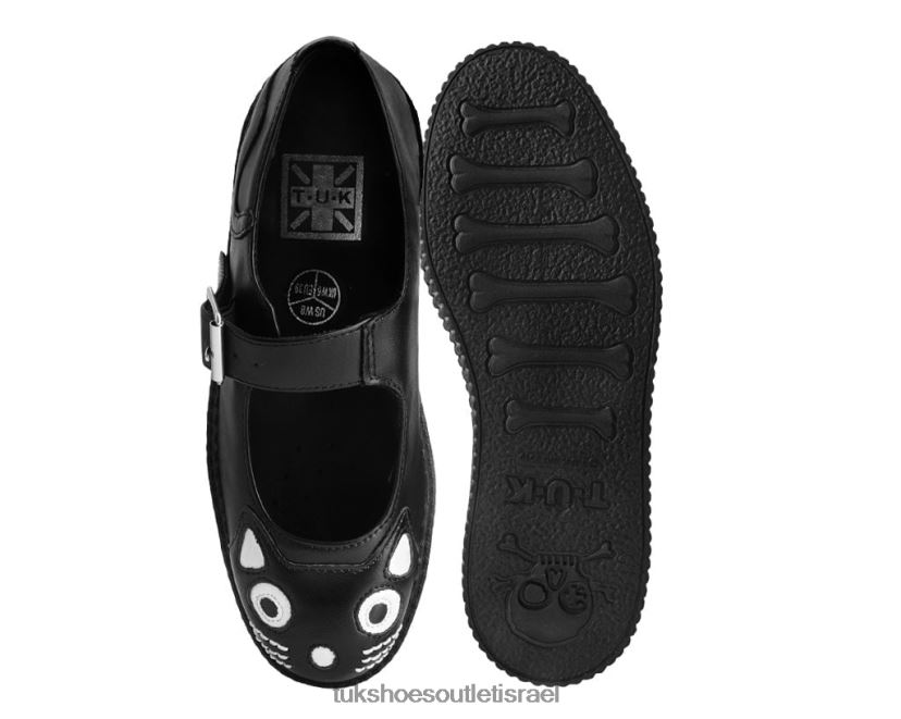 T.U.K. Footwear הַנעָלָה נשים קיטי ויוה נמוך מרי ג'יין JBPR160 שָׁחוֹר