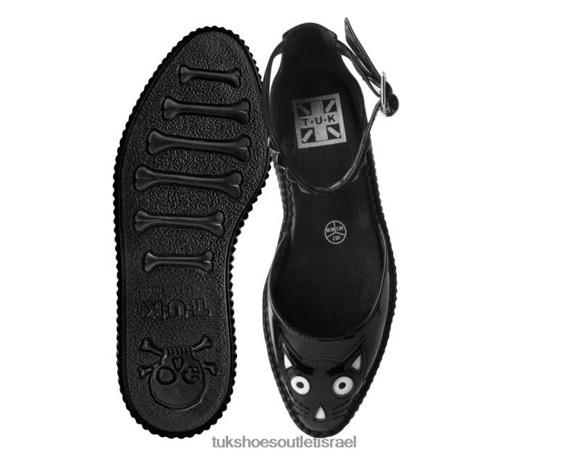 T.U.K. Footwear הַנעָלָה נשים סנדל פרצוף חתולי מחודד JBPR168 שָׁחוֹר