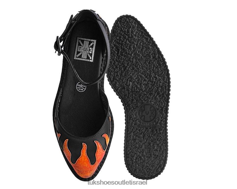 T.U.K. Footwear הַנעָלָה נשים סנדל להבה JBPR171 שחור/אדום