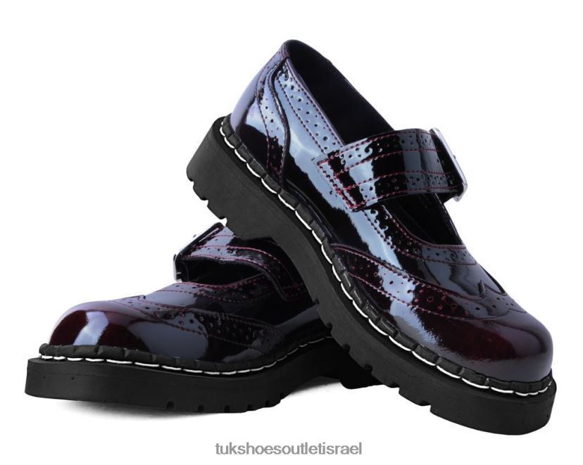 T.U.K. Footwear הַנעָלָה נשים שיפוע ברוג מרי ג'יין JBPR176 בורדו