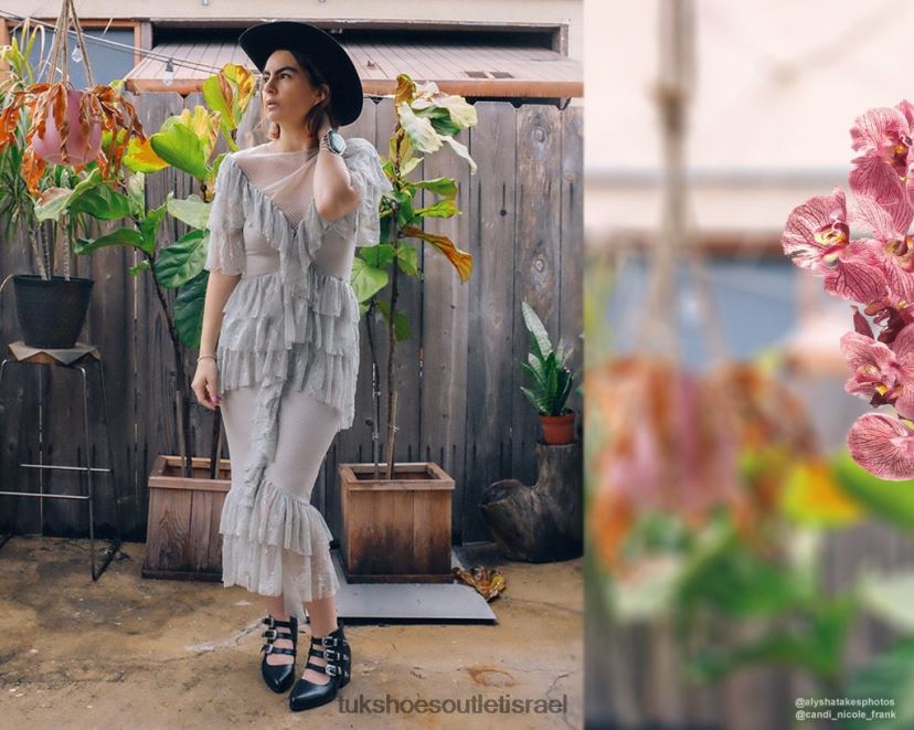 T.U.K. Footwear הַנעָלָה נשים עקב בלוק אבזם מערבי JBPR180 שָׁחוֹר