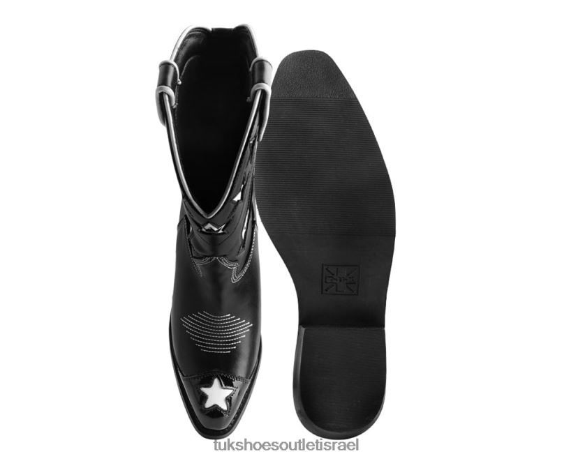 T.U.K. Footwear הַנעָלָה נשים מגף מערבון כוכב פרסה JBPR196 לבן שחור