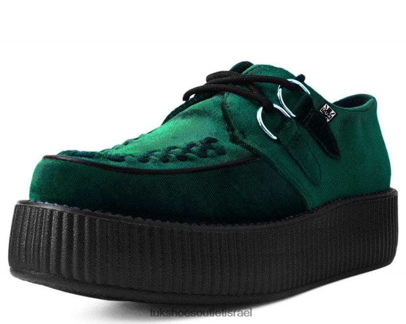 T.U.K. Footwear הַנעָלָה נשים קטיפה ויוה מונדו קריפר JBPR21 ירוק אזמרגד
