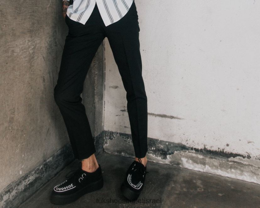 T.U.K. Footwear הַנעָלָה נשים שני גווני זמש ויווה מונדו קריפרים JBPR22 לבן שחור