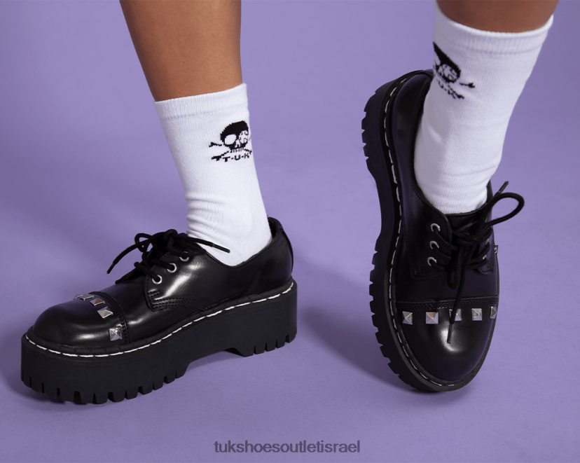 T.U.K. Footwear הַנעָלָה נשים דינו גיבסון עם קוצים אנרכיים JBPR233 שָׁחוֹר