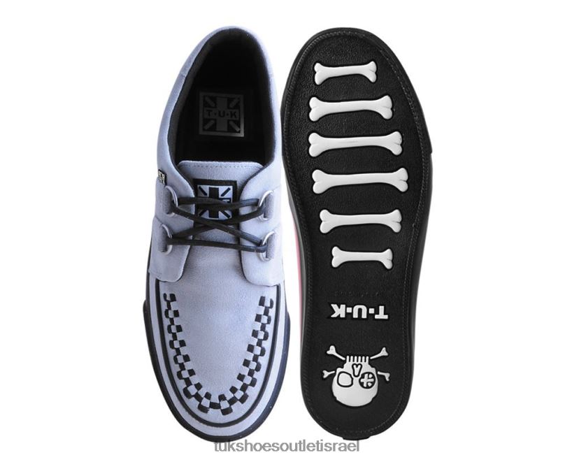 T.U.K. Footwear הַנעָלָה נשים לקצץ נעלי ספורט שזור JBPR264 זמש אפור/אדום