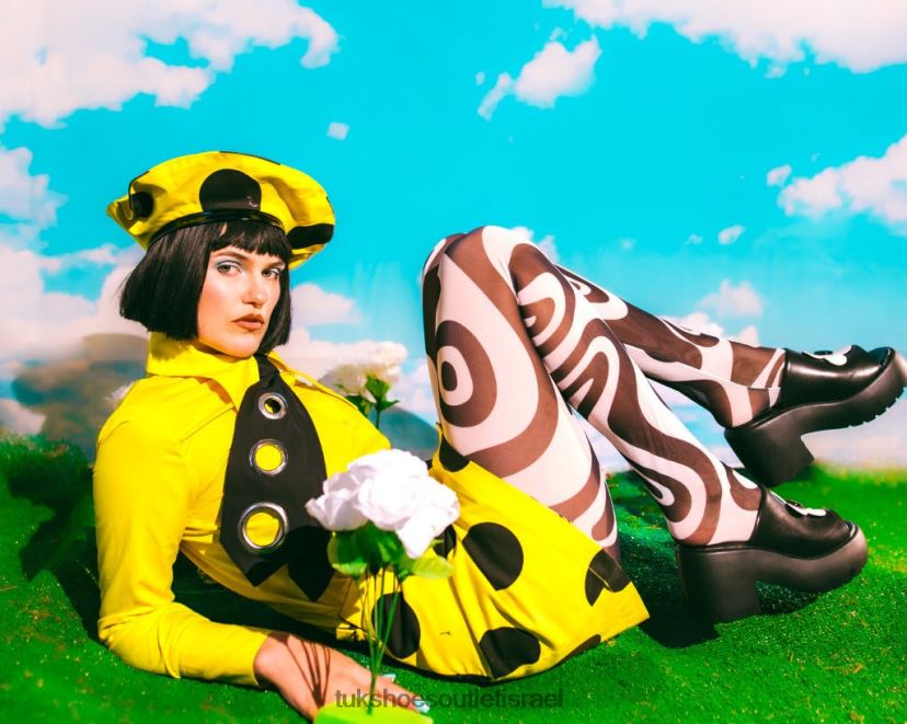 T.U.K. Footwear הַנעָלָה נשים פרד בועת חיננית JBPR280 לבן שחור