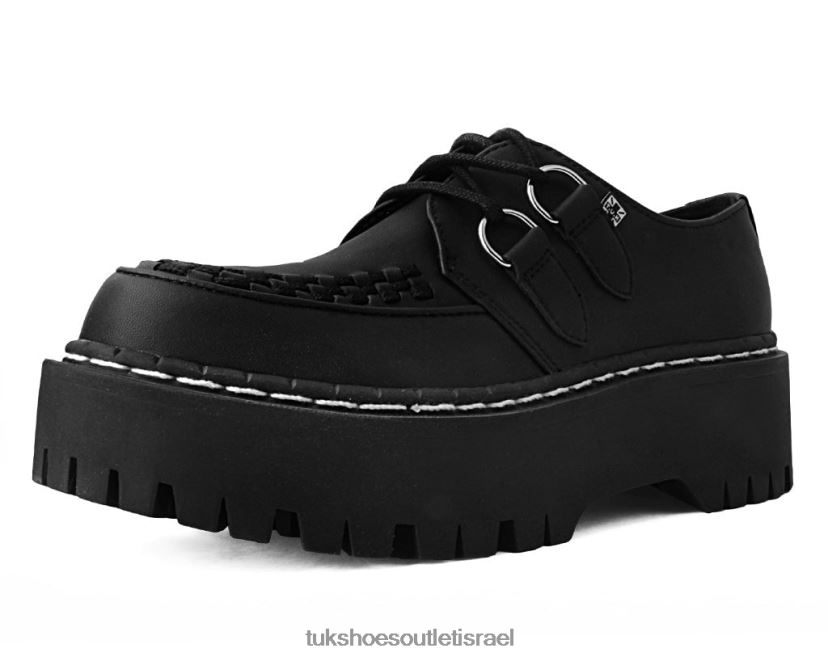 T.U.K. Footwear הַנעָלָה נשים קרפר דו קומותי שזור JBPR283 שָׁחוֹר