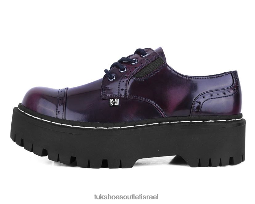 T.U.K. Footwear הַנעָלָה נשים שפשוף בקומה כפולה JBPR286 בורדו