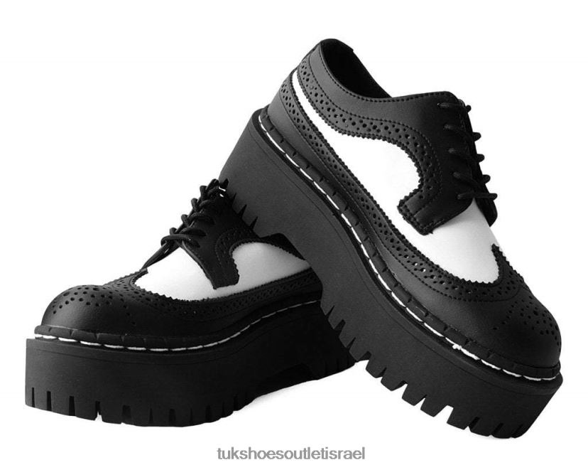 T.U.K. Footwear הַנעָלָה נשים ברוג קומתיים JBPR287 לבן שחור